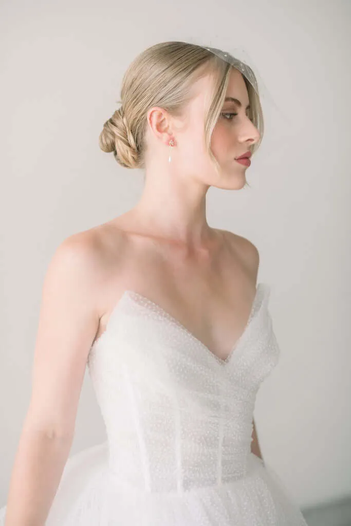 Birdcage veil - Dew drop mini tulle birdcage veil - Ready to ship