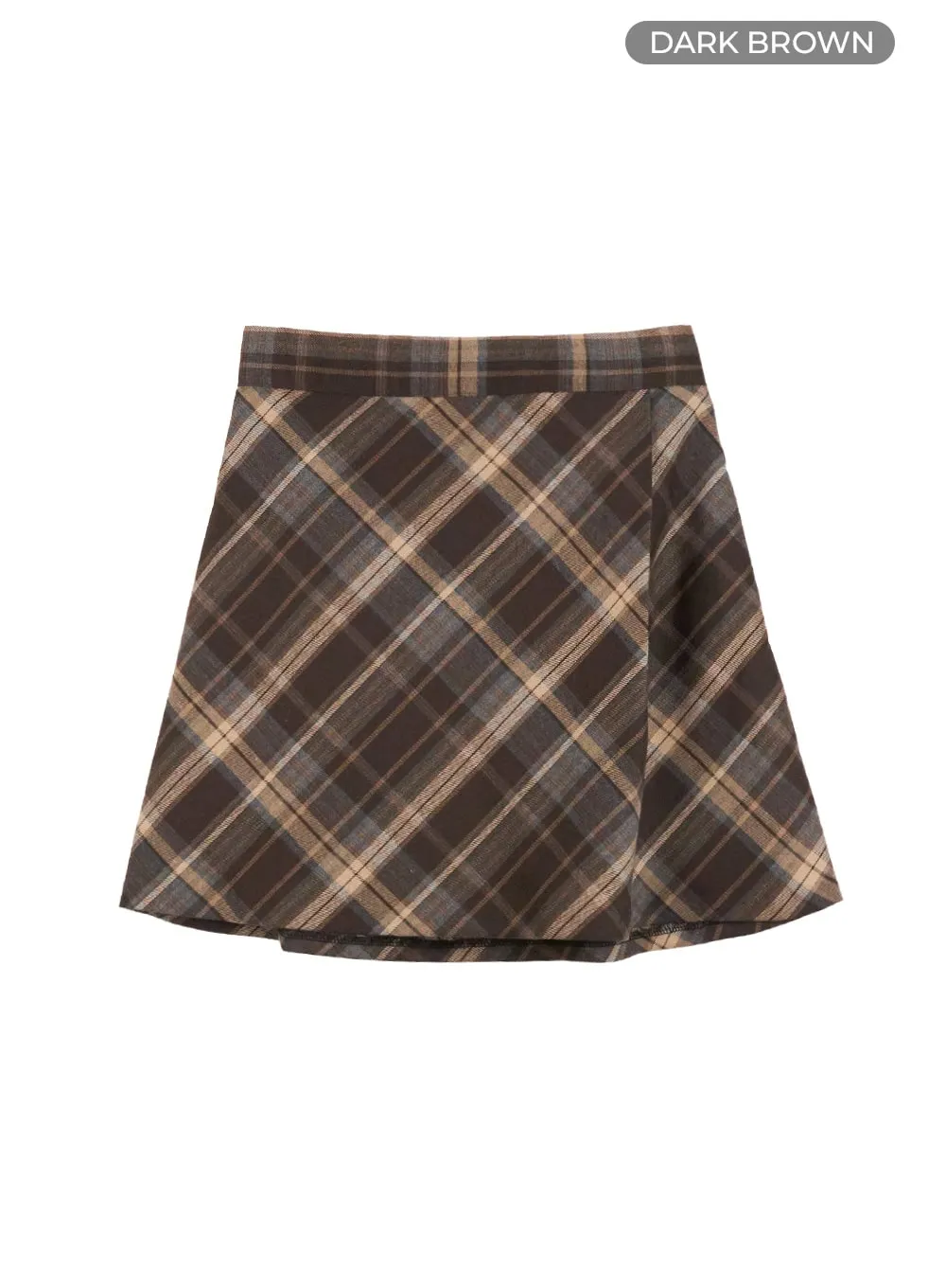 Bold Check Print Mini Skirt OS416