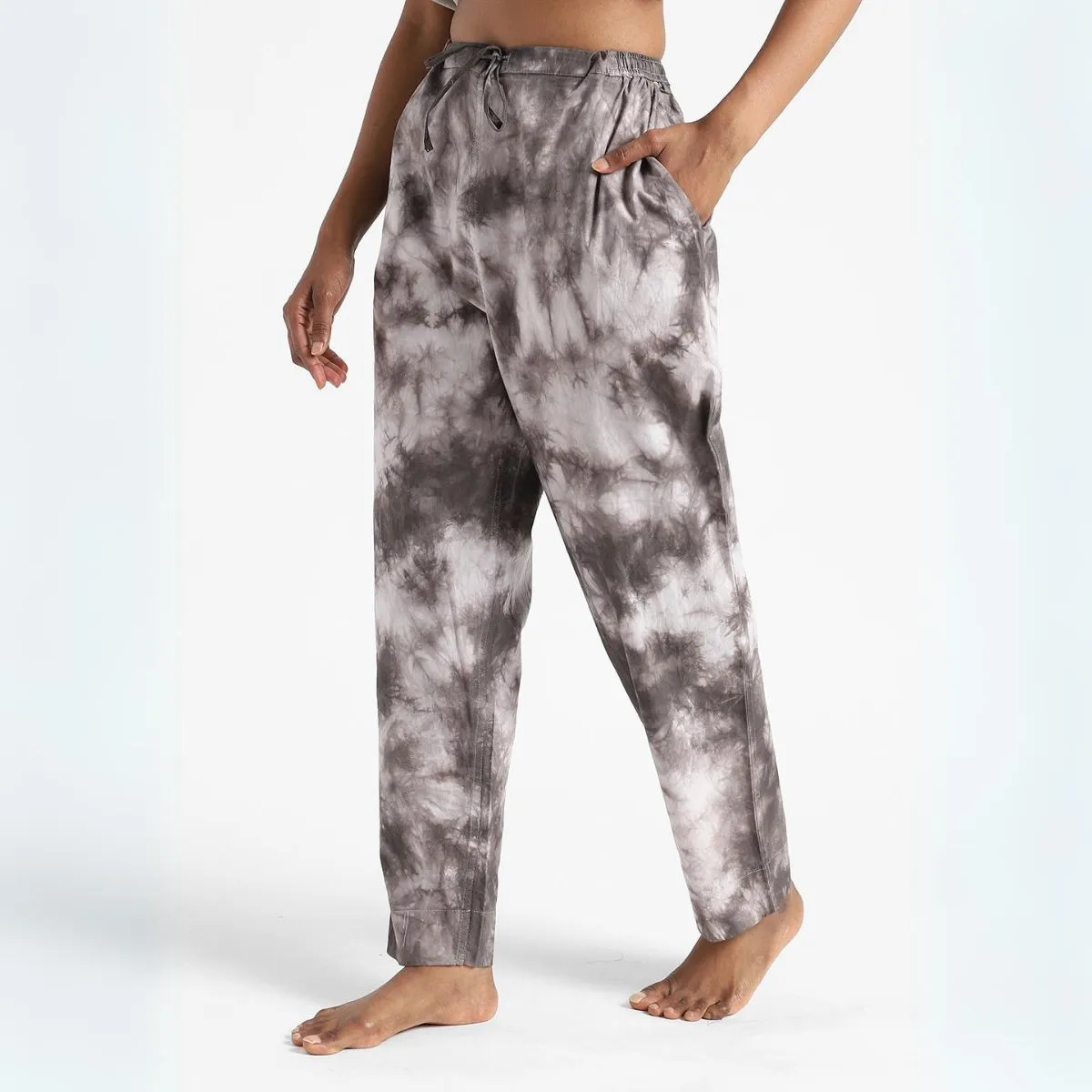 Cotton Tie & Dye Slim Fit Pants | Women's Stylish Summer Clothing | Black