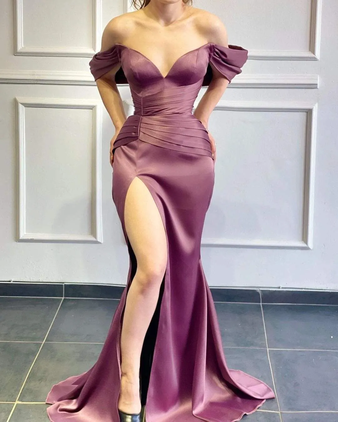 Demanding Purple Evening Dress