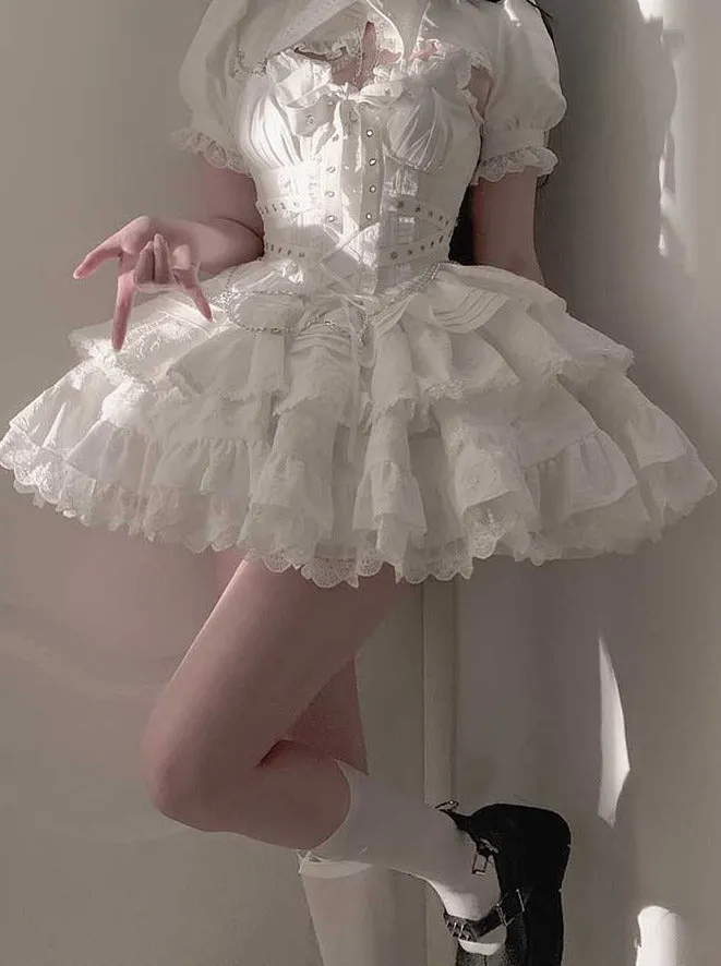 Dress Short Cross Contract Sweetheart Gothic