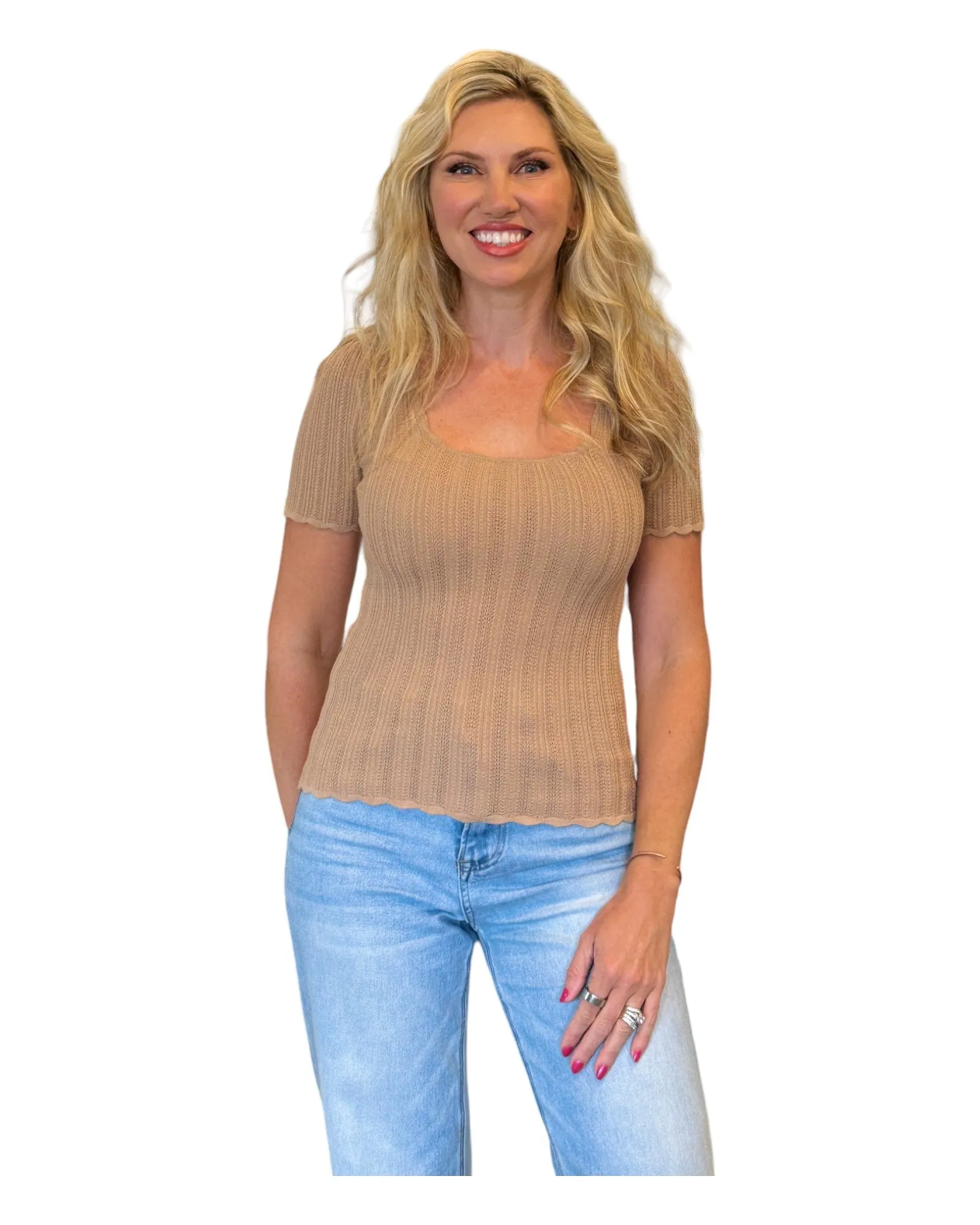 Driftwood Ribbed Lightweight Top