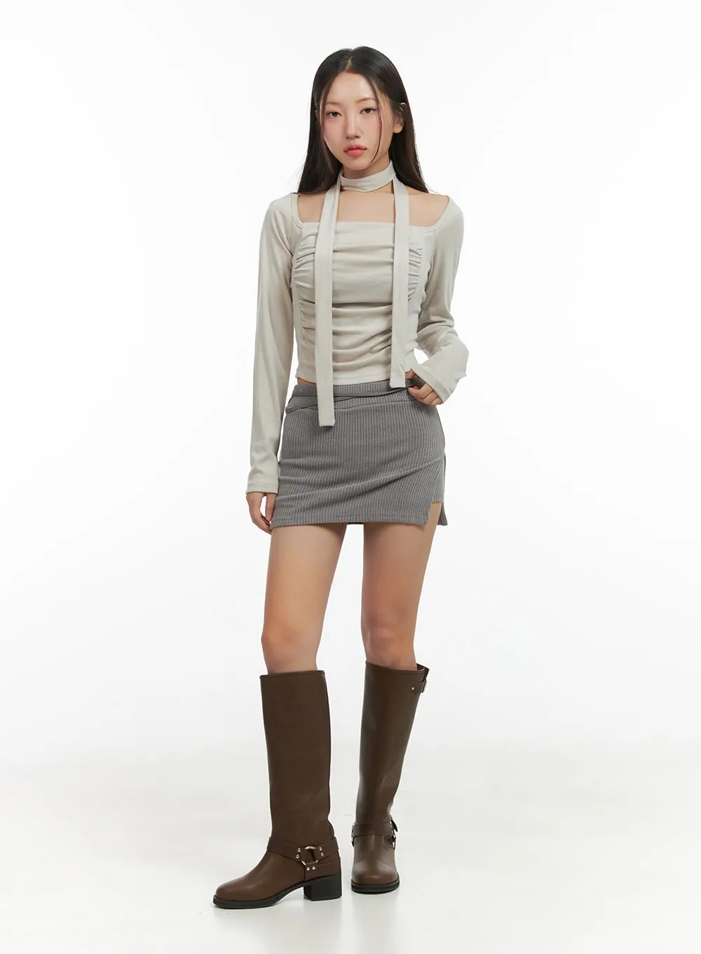 Fitted Ribbon Mini Skirt CO417