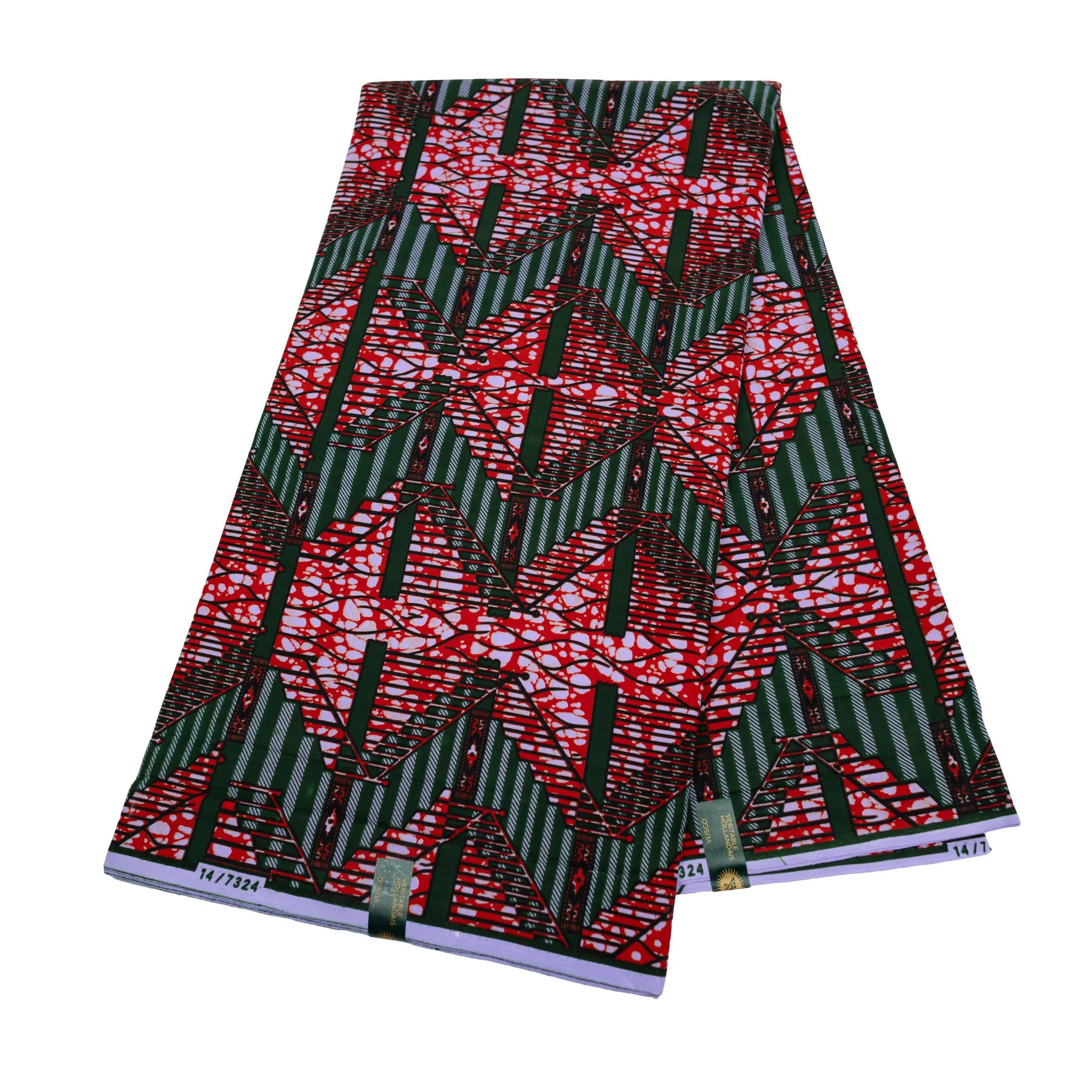 Green & Wine Wax Pint Fabric - 6 Yards