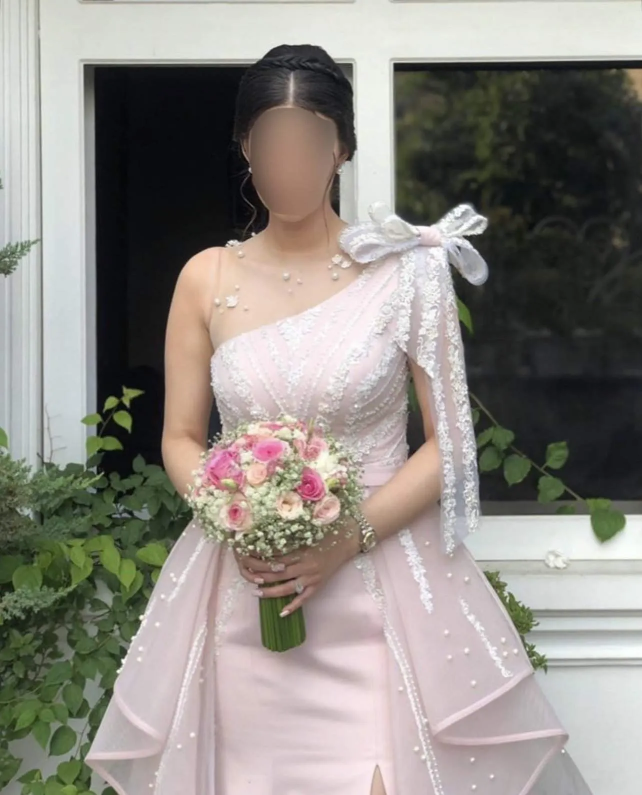 Light Pink Evening Dress Bow