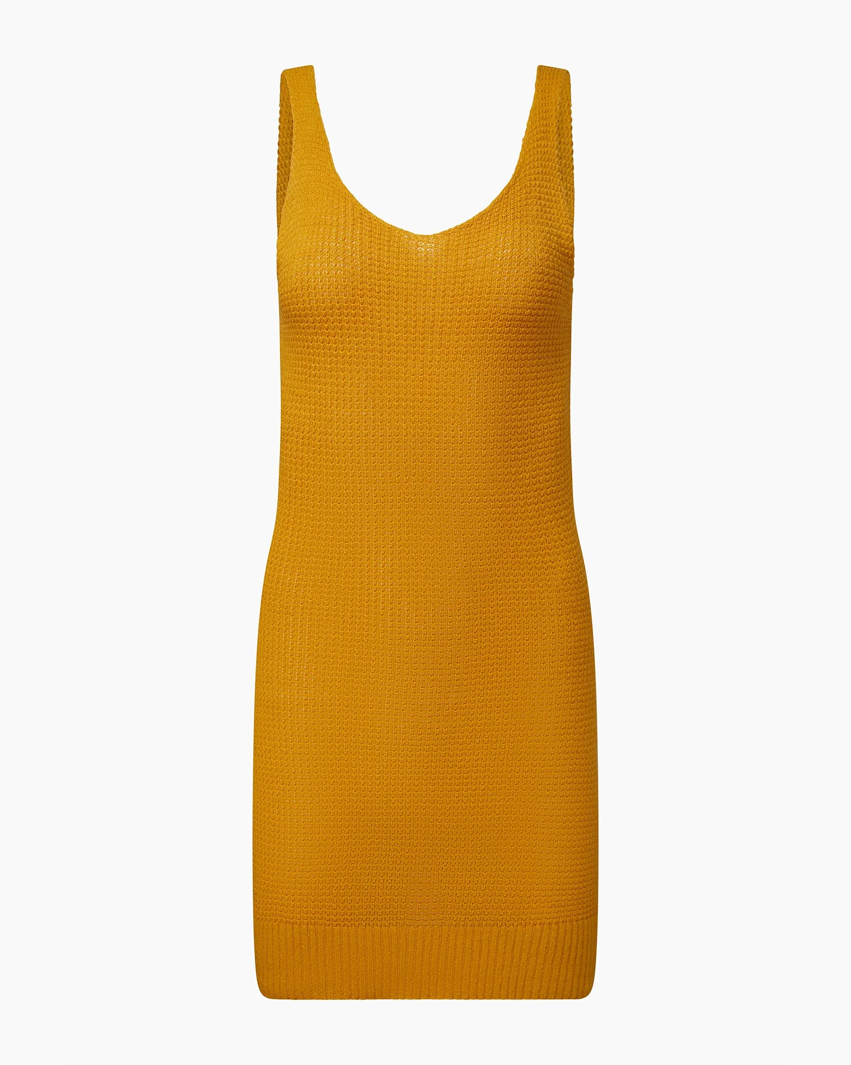 Linen Knit V-neck Mini Dress