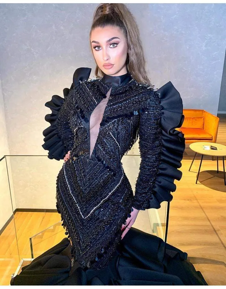 Luxury Evening Black Stylish Gown