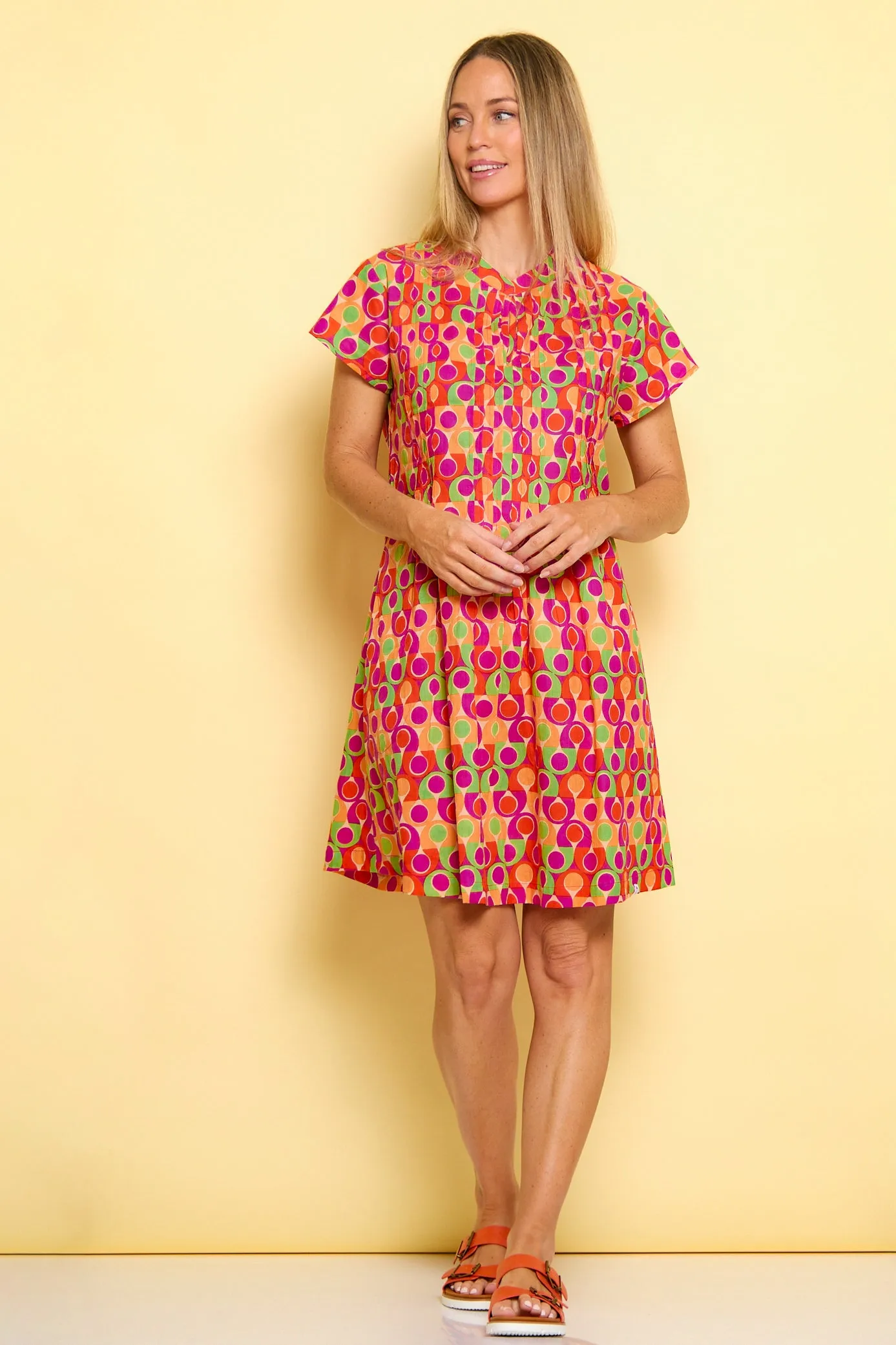 Melville Petite Cotton Dress - Papaya