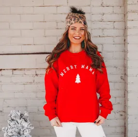 Merry Mama | Red Adult Crewneck Sweatshirt