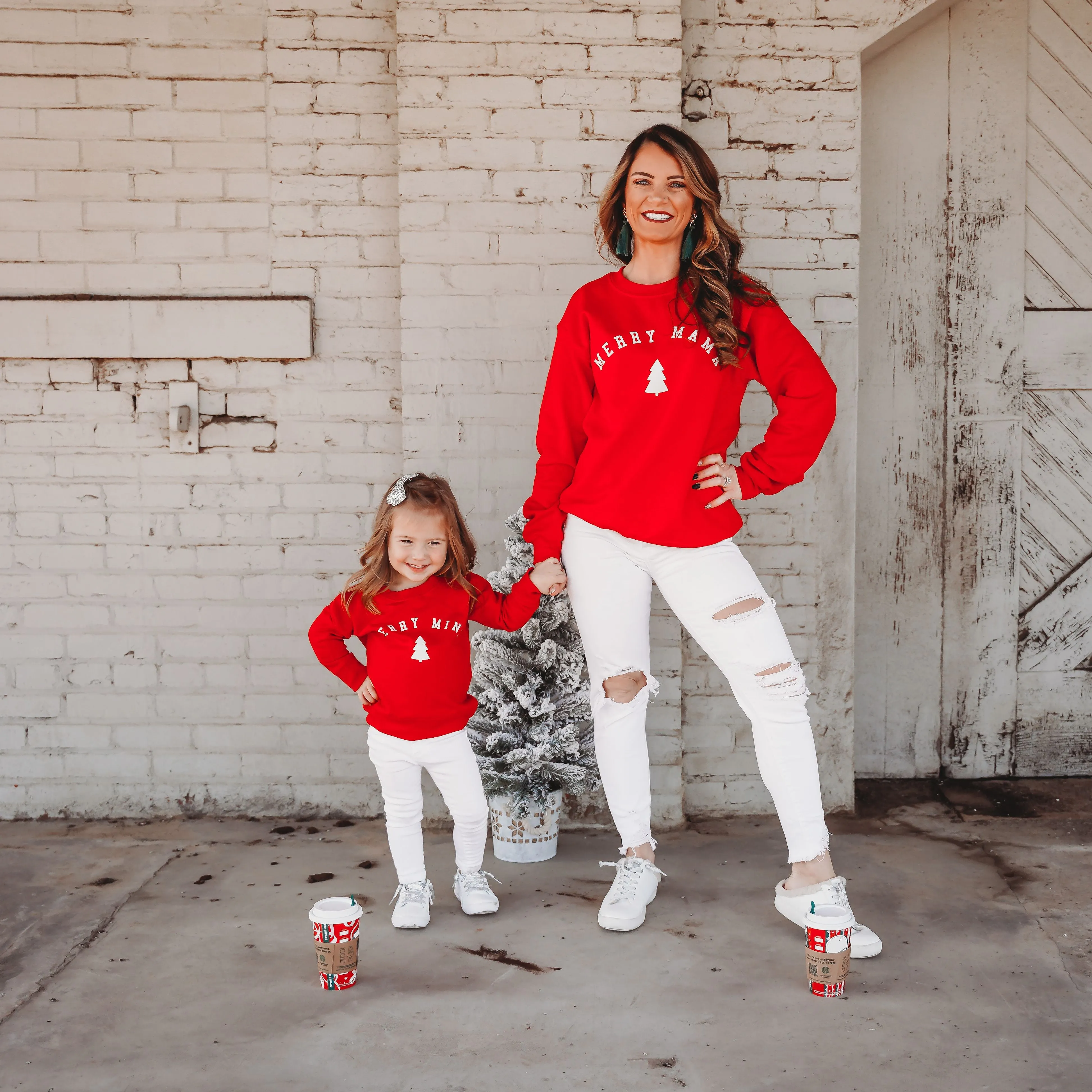 Merry Mama | Red Adult Crewneck Sweatshirt