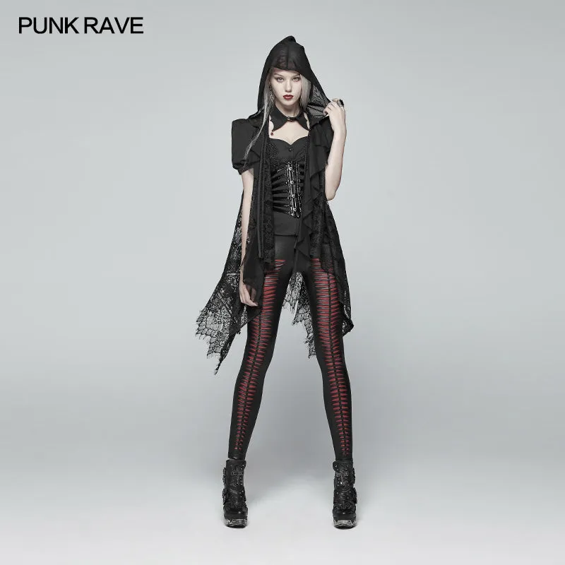 OY-973 Gothic Daily Lightweight Translucent Lace Long Vest