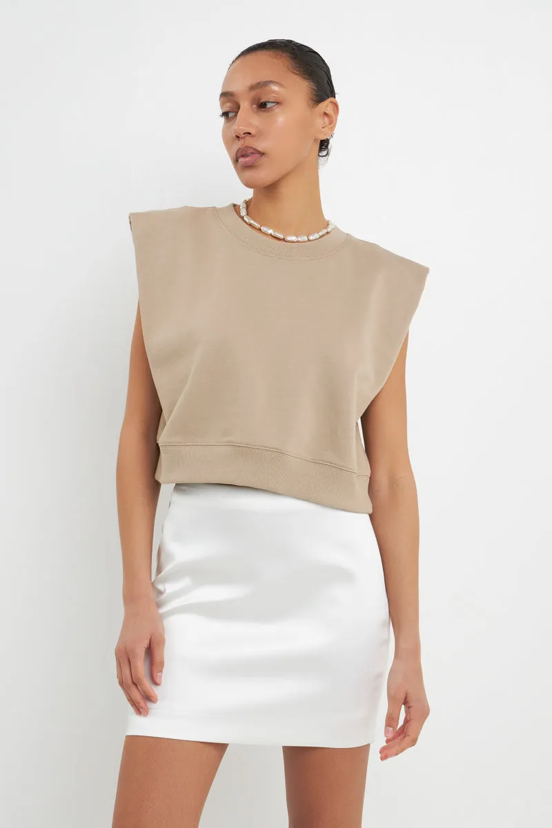 Solid Satin Fit Mini Skirt