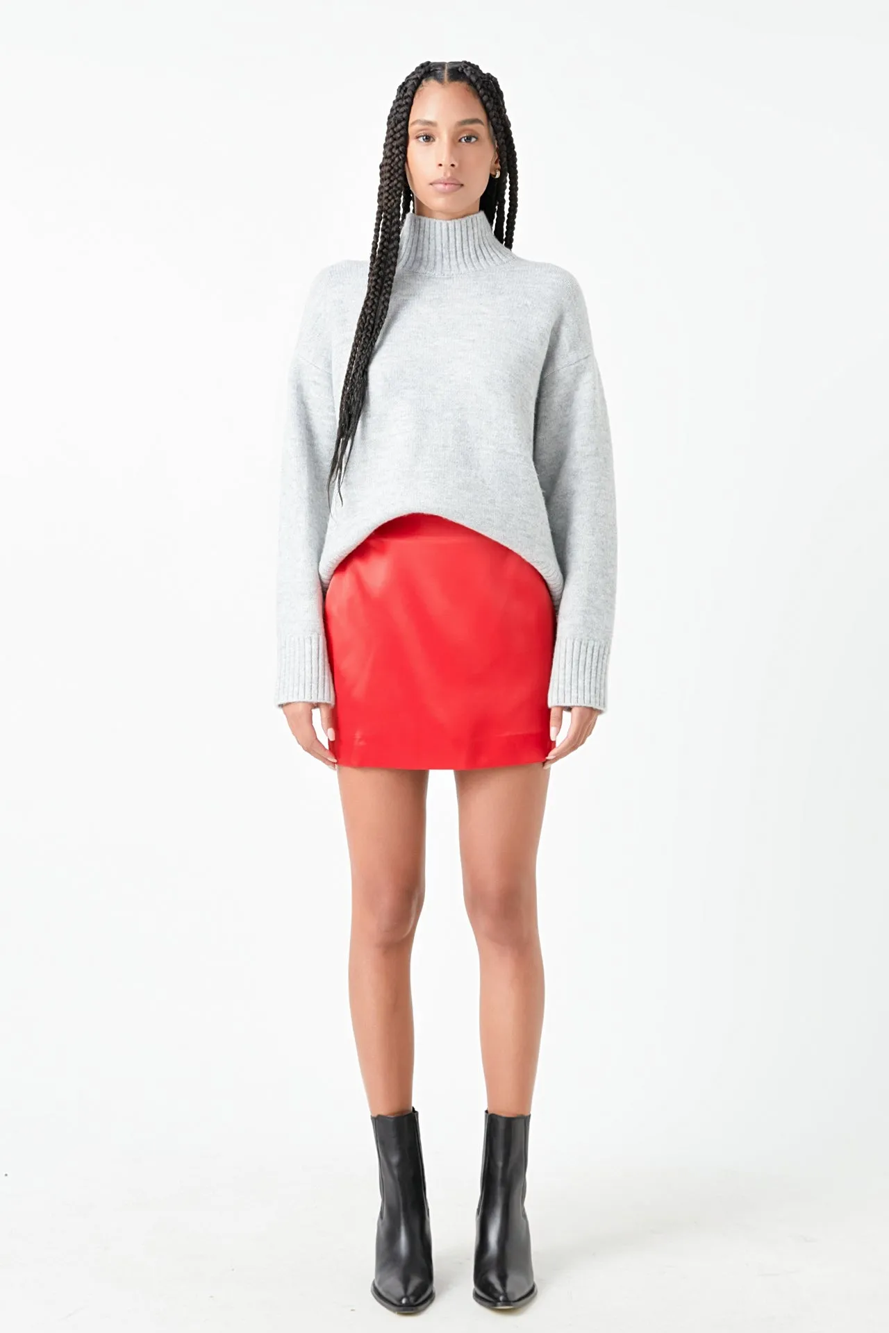 Solid Satin Fit Mini Skirt