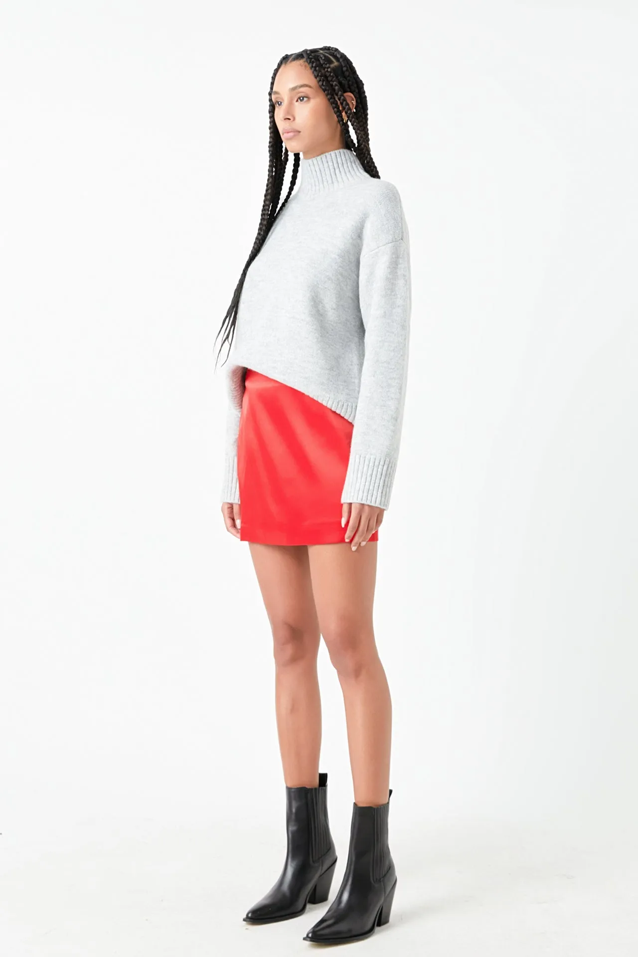 Solid Satin Fit Mini Skirt