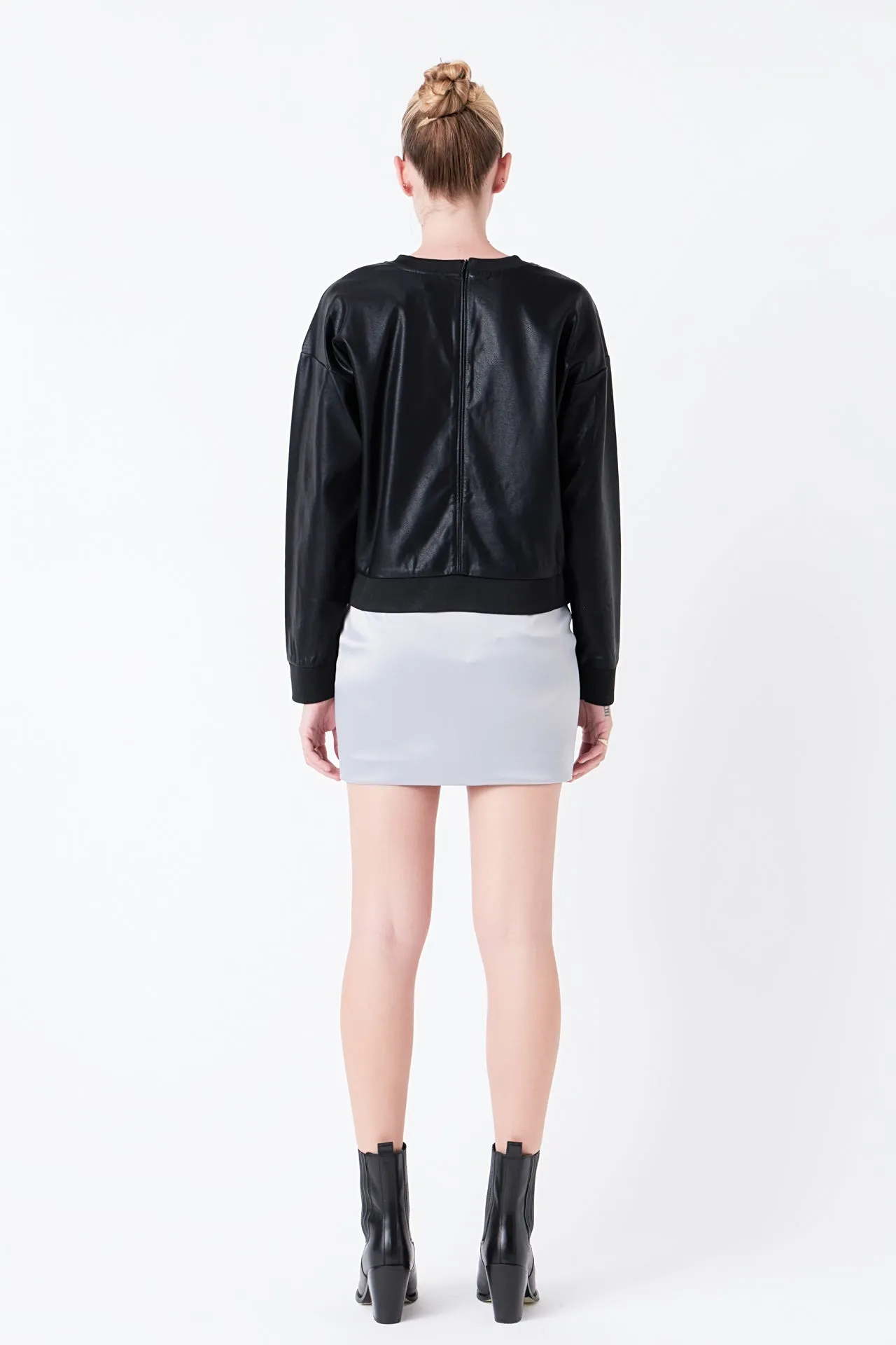 Solid Satin Fit Mini Skirt