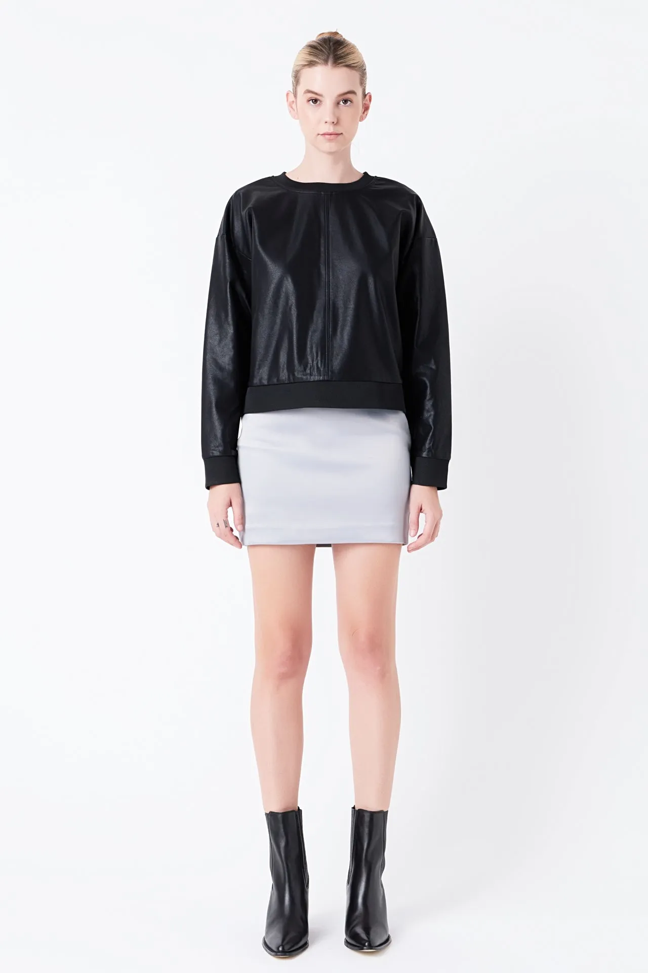 Solid Satin Fit Mini Skirt