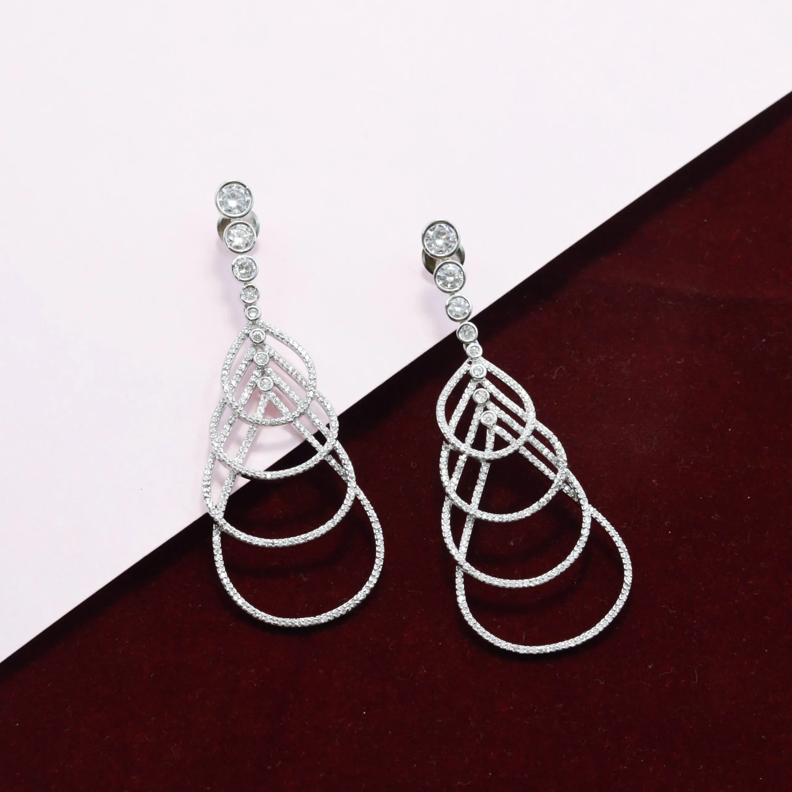 Stylish Zircon/AD Long Earring 9042-3300