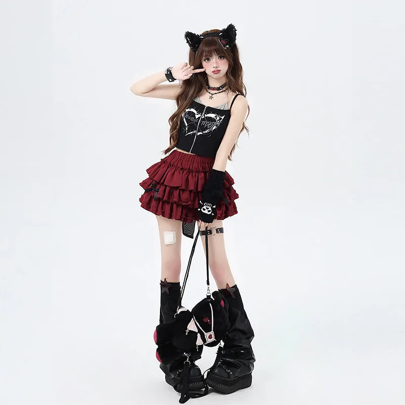 Summer Sweet Dopamine Style Anti-exposure Bow Tutu Skirt