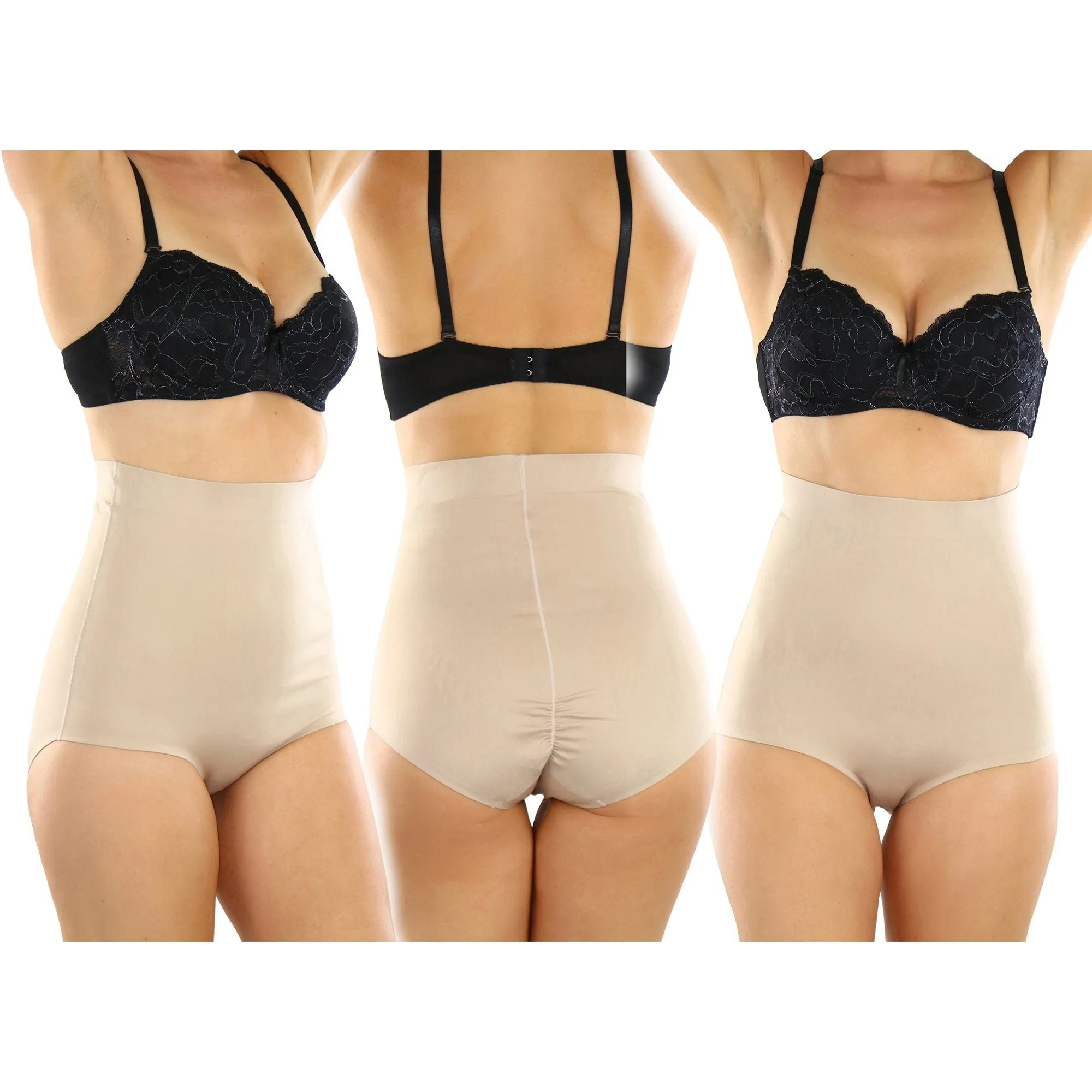 Women's High Waisted Smooth and Silky Torso Control Bikini Shapewear