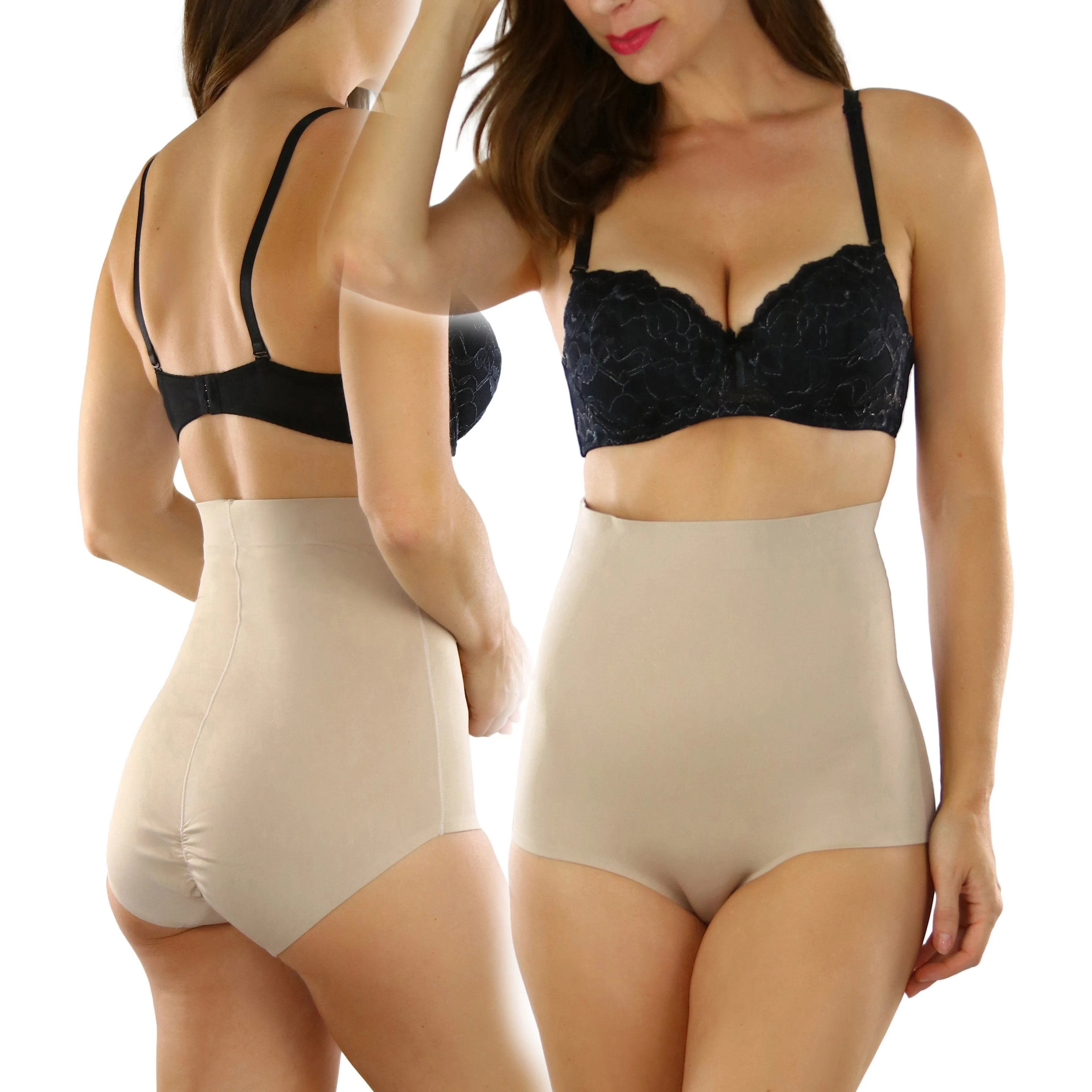 Women's High Waisted Smooth and Silky Torso Control Bikini Shapewear