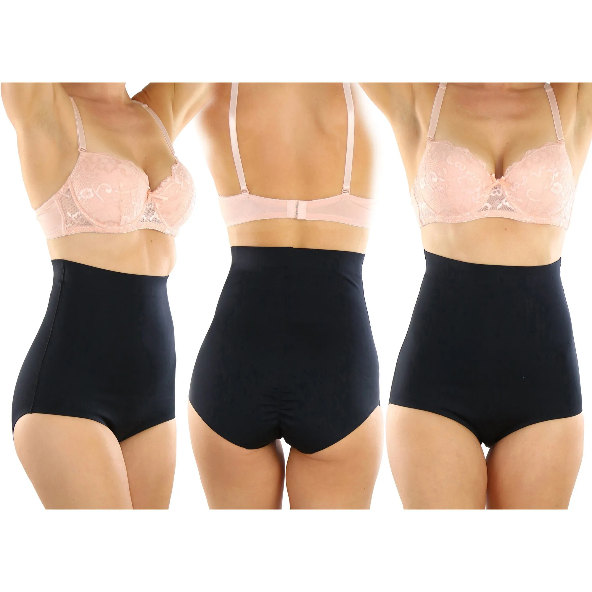 Women's High Waisted Smooth and Silky Torso Control Bikini Shapewear