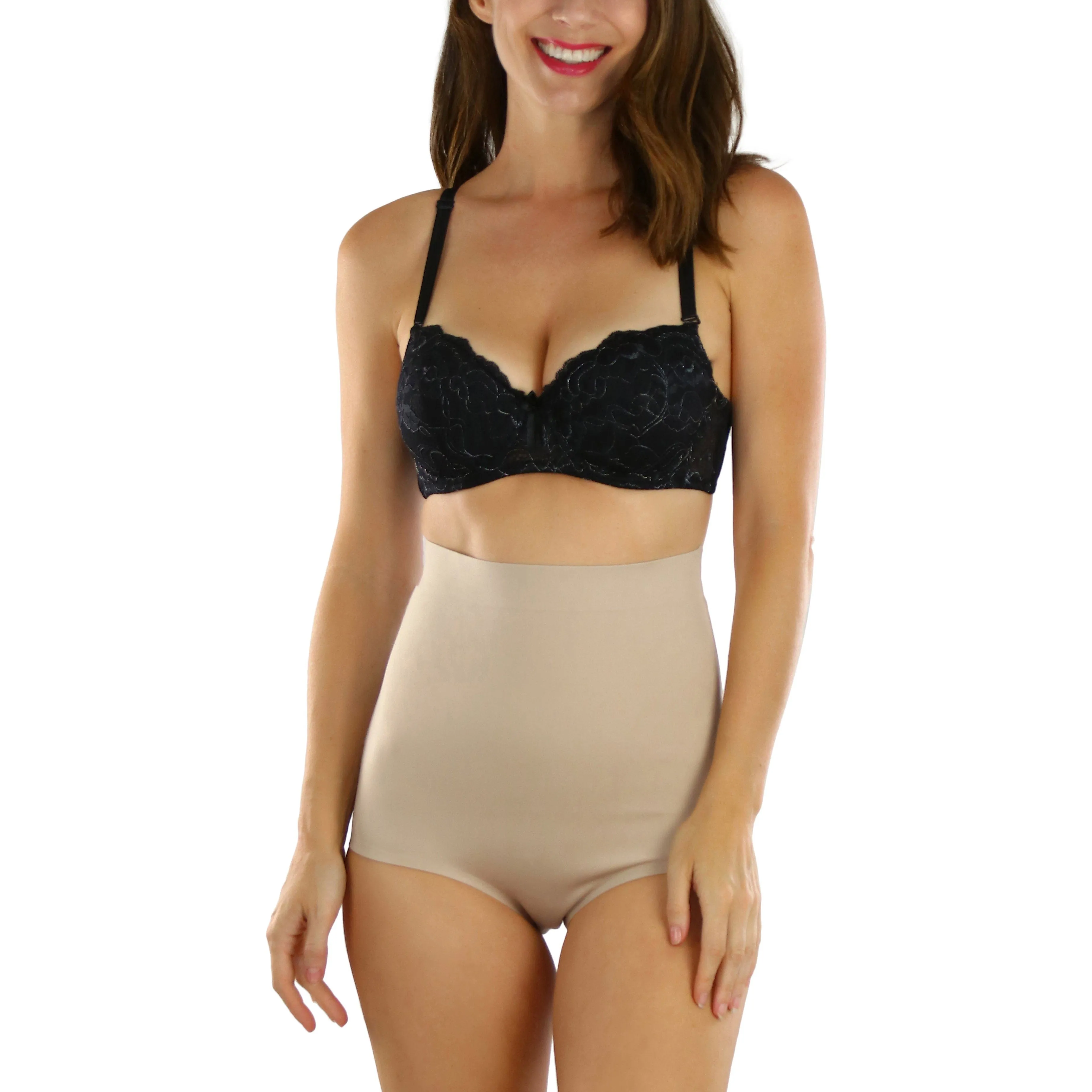 Women's High Waisted Smooth and Silky Torso Control Bikini Shapewear